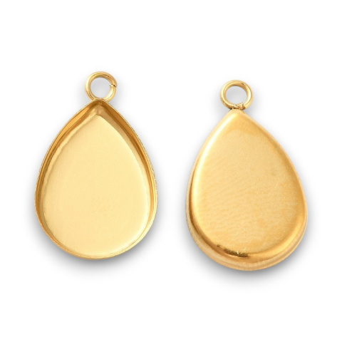 Setting pendant teardrop 14x9 mm gold colour 1 pc. Setting pendant teardrop 14x9 mm gold colour 1 pc.