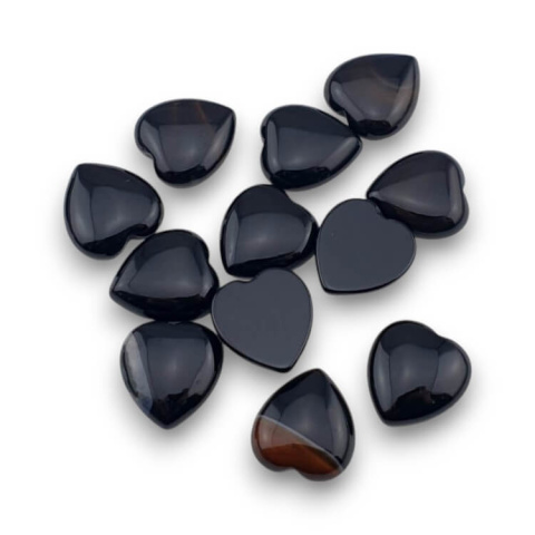 Black agate cabochon heart 25x23 mm 1 pcs Black agate cabochon heart 25x23 mm 1 pcs