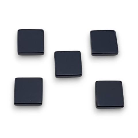 Black agate flat square 12x12 mm 1 pc Black agate flat square 12x12 mm 1 pc