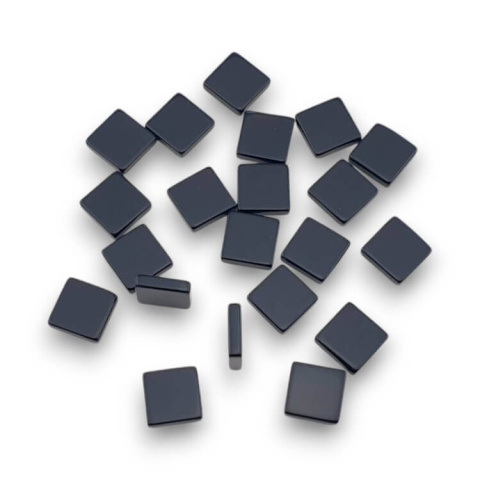 Black agate flat square 12x12 mm 1 pc Black agate flat square 12x12 mm 1 pc
