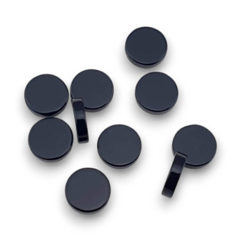 Czarny agat płaski okrągły fi 12 mm 1 szt Czarny agat płaski okrągły fi 12 mm 1 szt