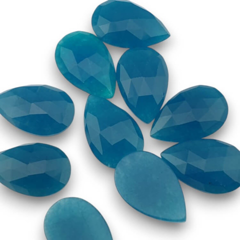 Jade teal faceted cabochon 26x16 mm 1 pcs Jade teal faceted cabochon 26x16 mm 1 pcs