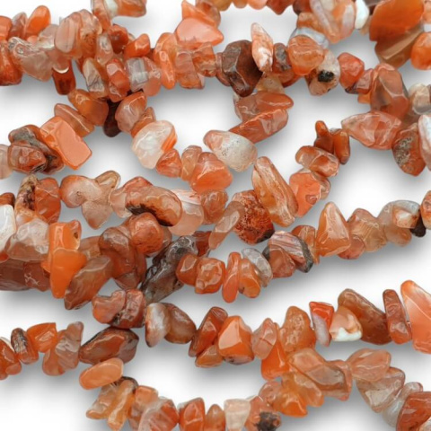 Karneol sieczka 3-10 mm sznurek 10 cm Karneol sieczka 3-10 mm sznurek 10 cm