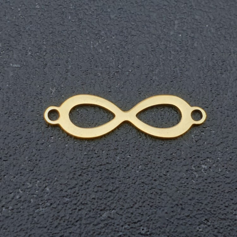Infinity link stainless steel 25x7 mm 1pc gold colour Infinity link stainless steel 25x7 mm 1pc gold colour