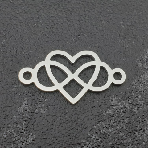 Heart infinity link surgical steel 24x13 mm 1pc Heart infinity link surgical steel 24x13 mm 1pc