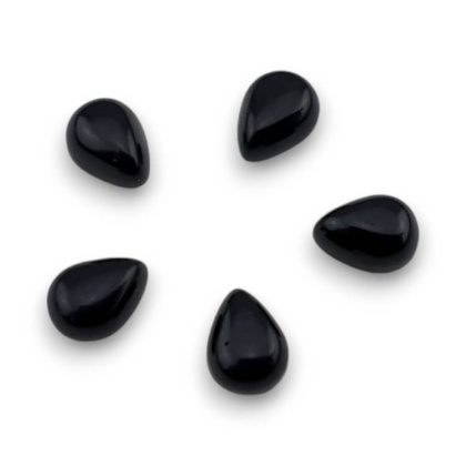 Obsidian cabochon teardrop 8x6 mm 1 pc