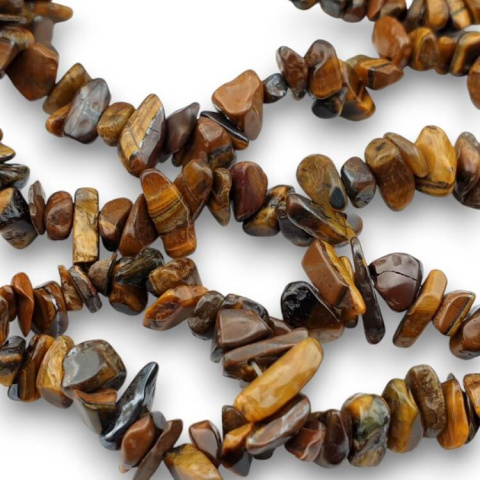 Tiger's eye chopped 5-8 mm string 10 cm Tiger's eye chopped 5-8 mm string 10 cm