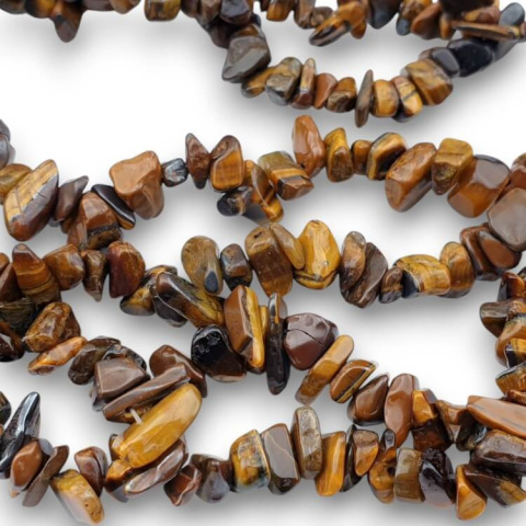 Tiger's eye chopped 5-8 mm string 10 cm Tiger's eye chopped 5-8 mm string 10 cm