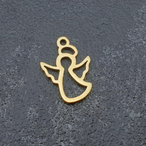 Pendant angel stainless steel 15x11 mm 1pc gold colour Pendant angel stainless steel 15x11 mm 1pc gold colour