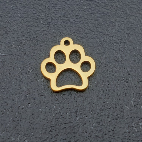 Zawieszka łapa stal chirurgiczna 13x12 mm 1szt kolor złoty Zawieszka łapa stal chirurgiczna 13x12 mm 1szt kolor złoty