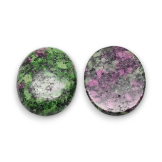Zoisite with ruby cabochon 18x13 mm 1 pc