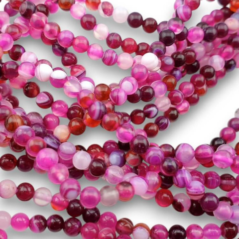 Agate fuchsia ball 4 mm strand Agate fuchsia ball 4 mm strand