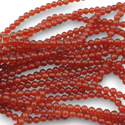 Agat karneol kula 4 mm 30 szt Agat karneol kula 4 mm 30 szt