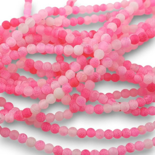 Agate etched pink ball 4 mm cord