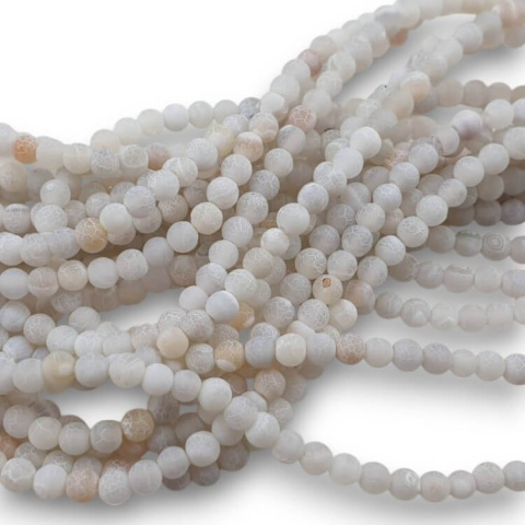 Agate etched grey ball 4 mm string Agate etched grey ball 4 mm string