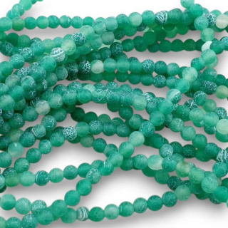 Agate etched green ball 4 mm string