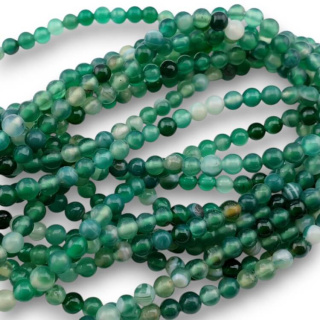 Green agate ball 4 mm strand