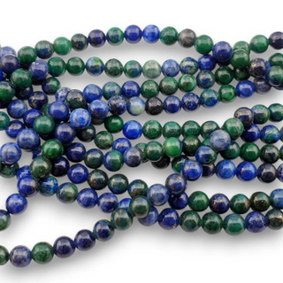 Chrysocolla with azurite ball 4 mm cord