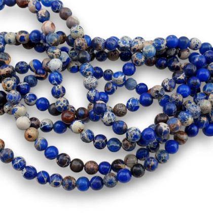 Imperial jasper dark blue ball 4 mm 20 pcs