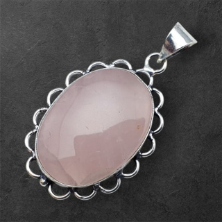 Pink quartz pendant 31x22 mm no. 59