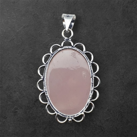 Pink quartz pendant 31x22 mm no. 59 Pink quartz pendant 31x22 mm no. 59