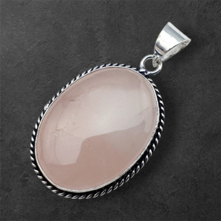 Pink quartz pendant 31x23 mm no. 56