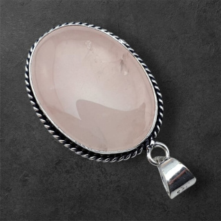 Pink quartz pendant 31x23 mm no 56