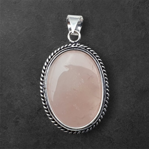 Pink quartz pendant 31x23 mm no. 56 Pink quartz pendant 31x23 mm no. 56