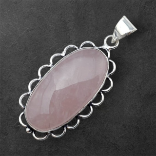 Pink quartz pendant 35x18 mm no. 64