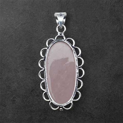 Pink quartz pendant 35x18 mm no 64 Pink quartz pendant 35x18 mm no 64