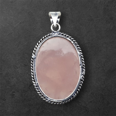 Pink quartz pendant 35x25 mm no. 51 Pink quartz pendant 35x25 mm no. 51