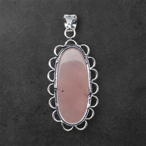 Pink quartz pendant 36x17 mm no 37 Pink quartz pendant 36x17 mm no 37