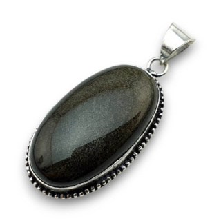 Obsidian gold pendant 34x19 mm no. 7