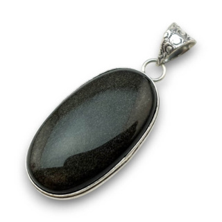 Obsidian gold pendant 36x21 mm no. 12