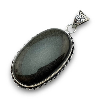 Obsidian gold pendant 38x24 mm no 11