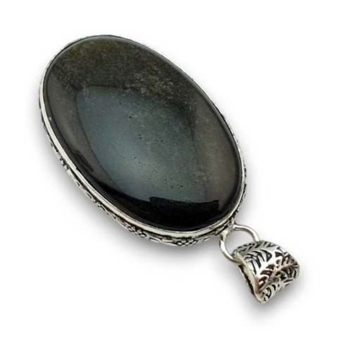 Obsidian gold pendant 39x24 mm no. 13 Obsidian gold pendant 39x24 mm no. 13