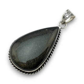 Obsidian gold pendant 39x25 mm no. 4