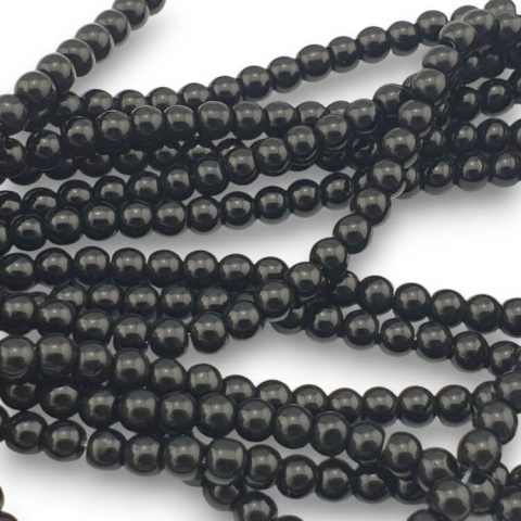 Onyx black agate ball 4 mm cord Onyx black agate ball 4 mm cord
