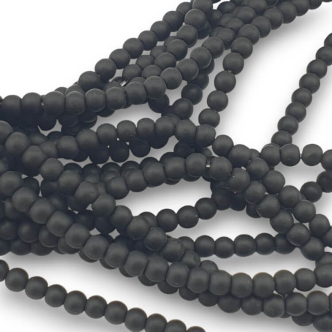 Onyx black agate matte ball 4 mm cord Onyx black agate matte ball 4 mm cord