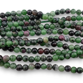 Zoisite with ruby ball 4 mm 30 pcs
