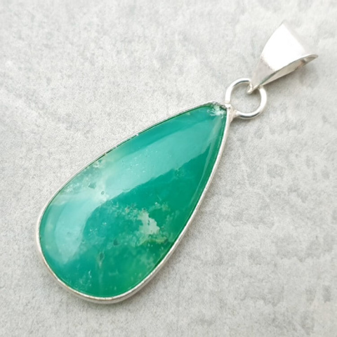 Chrysoprase pendant 32x17 mm no. 160 Chrysoprase pendant 32x17 mm no. 160