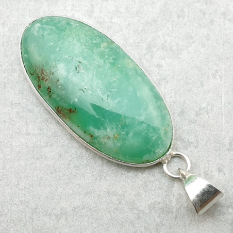Chrysoprase pendant 38x19 mm no. 80 Chrysoprase pendant 38x19 mm no. 80