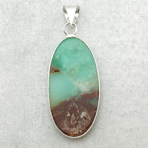 Chrysoprase pendant 38x20 mm no 69 Chrysoprase pendant 38x20 mm no 69