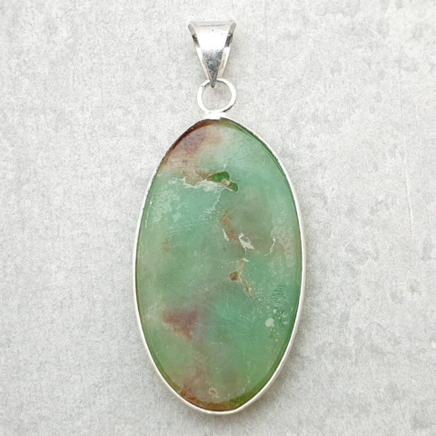 Chrysoprase pendant 40x23 mm no. 107 Chrysoprase pendant 40x23 mm no. 107