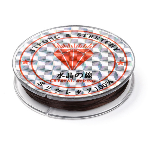 Gumka silikonowa płaska brązowa 0,8 mm szpula Gumka silikonowa płaska brązowa 0,8 mm szpula